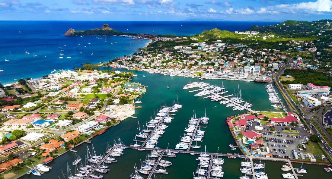 IGY Marina & Gros Islet from the air